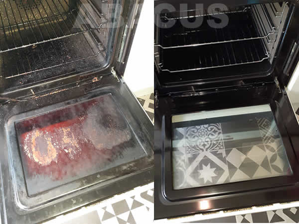 the oven cleaning process