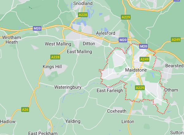 map of Maidstone areas covered
